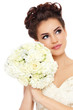 Beautiful bride with bouquet