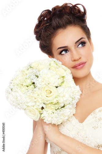 Photo: Beautiful bride with bouquet Beautiful bride with bouquet