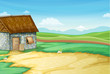 canvas print picture - Barn scene