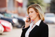Young businesswoman calling on the phone