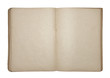 Open old blank book with clipping path
