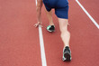 Runner waits for his start