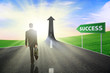 Successful Businessman walking outdoor