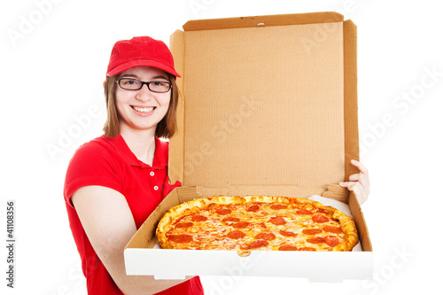 Photo: Stock Photo of Pretty Pizza Delivery Girl Stock Photo of Pretty Pizza Delivery Girl