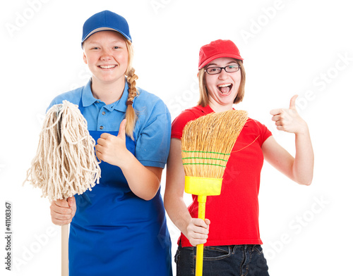 Photo: Stock Photo of Enthusiastic Teen Workers - Thumbs Up Stock Photo of Enthusiastic Teen Workers - Thumbs Up