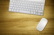 wireless keyboard mouse on desk