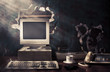 Photo: dramatic lighting image of an old, vintage workspace dramatic lighting image of an old, vintage workspace