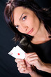 Young lucky gambler with cards Young lucky gambler with cards