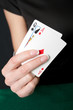 Young lucky gambler with cards Young lucky gambler with cards