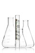 Test tube with 100 dollar bills and flasks