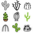 cactus icons vector set