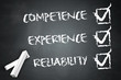 Blackboard "Competence, Experience, Reliability"