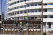 building workers and scaffoldings