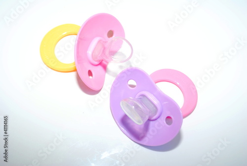 Photo: Two Pink & Purple Binkies Two Pink & Purple Binkies