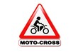 Panneau attention moto-cross