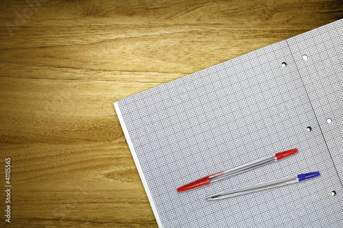 Photo: graph paper and pens graph paper and pens