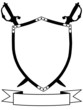 Isolated 16th Century War Shield with Crossed Swords and Banner