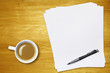 blank paper and coffee