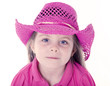 Happy girl with pink cowboy hat