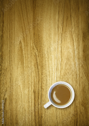Photo: coffee cup on desk coffee cup on desk