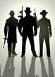Silhoutte illustration of gangsters