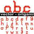 Vector conceptual origami font set isolated