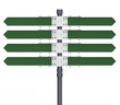 Blank direction sign with 8 arrows