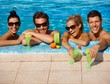 Summer holiday in swimming pool