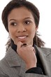 Closeup portrait of afro businesswoman