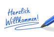 Herzlich Willkommen! blau