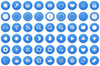 Hell blaue web icons, buttons Sammlung