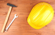 Instruments on wooden background Instruments on wooden background