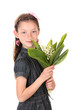 Portrait of beautiful little girl with lilies Portrait of beautiful little girl with lilies