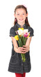 Portrait of beautiful little girl with tulips Portrait of beautiful little girl with tulips