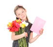Portrait of beautiful little girl with tulips Portrait of beautiful little girl with tulips