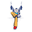 cartoon gun gangster
