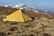 yellow tent upon snowy spring ridges yellow tent upon snowy spring ridges