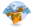 Shipping box with world map Shipping box with world map