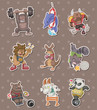 animal sport player stickers