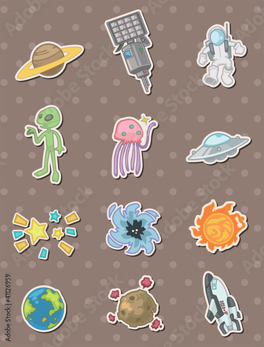 Vektor: space stickers space stickers