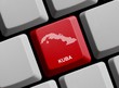 Kuba - Umriss auf Tastatur Kuba - Umriss auf Tastatur