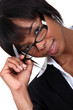 Businesswoman wearing glasses