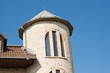 stone tower of the building