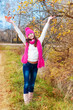 happy girl in autumn park happy girl in autumn park