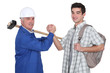 Old and young student worker
