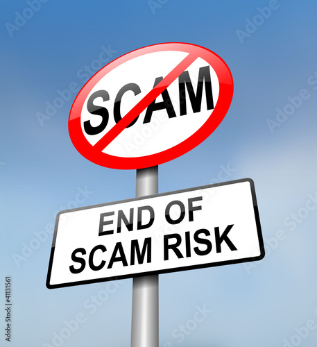 Illustration: Scam free zone. Scam free zone.