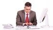 Details der Fotografie Accountant businessman working with computer.