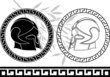 fantasy ancient helmets. stencil. third variant