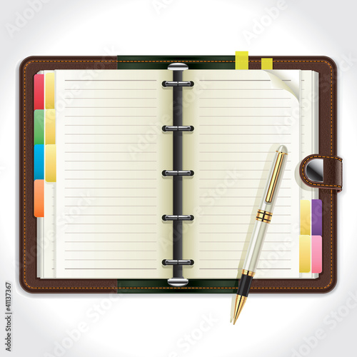Vector: Personal Organizer with Pen. Personal Organizer with Pen.
