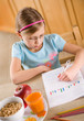 girl doing homework